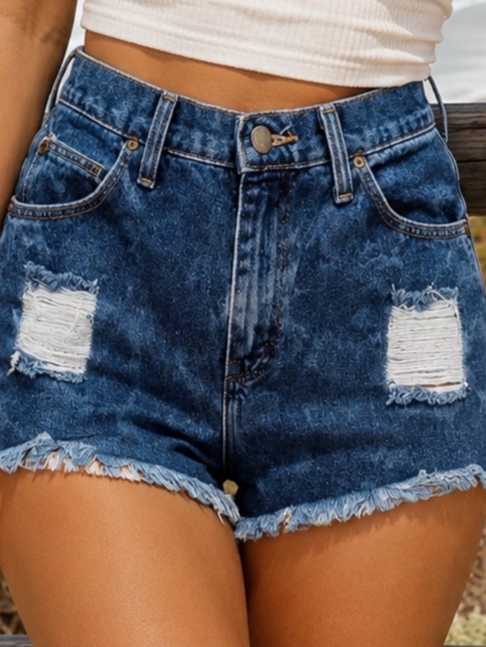 Vintage Wrangler High Rise Tie Dye Cutoff Jean Shorts Size 8 Distressed